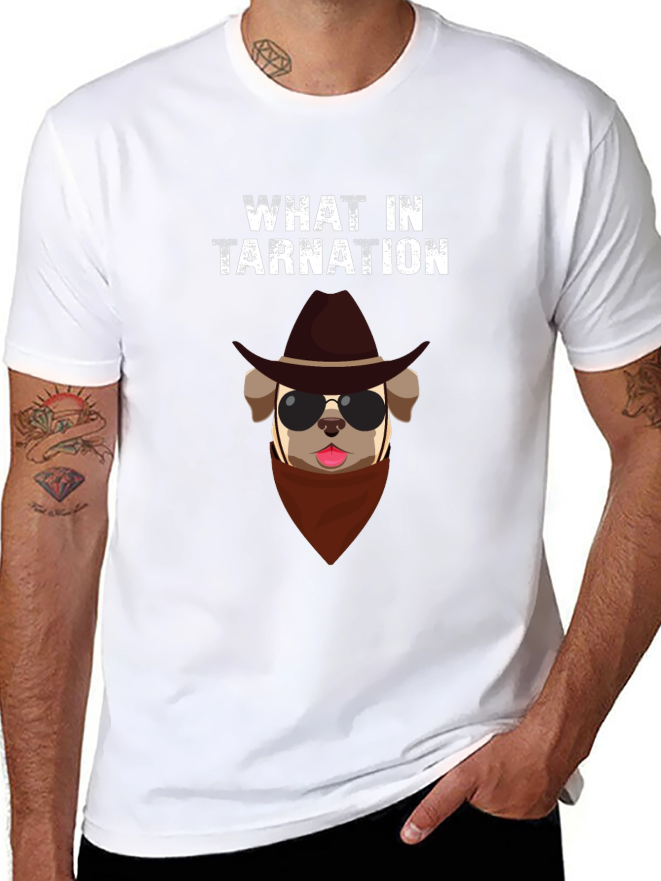 What in Tarnation Dog Cowboy Graphic Tee