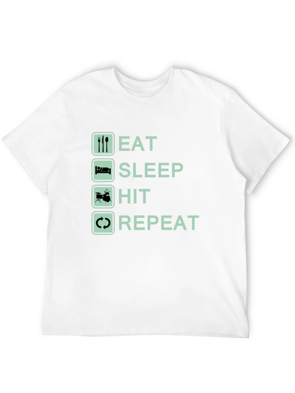 Eat Sleep Hit Repeat Black Graphic Tee