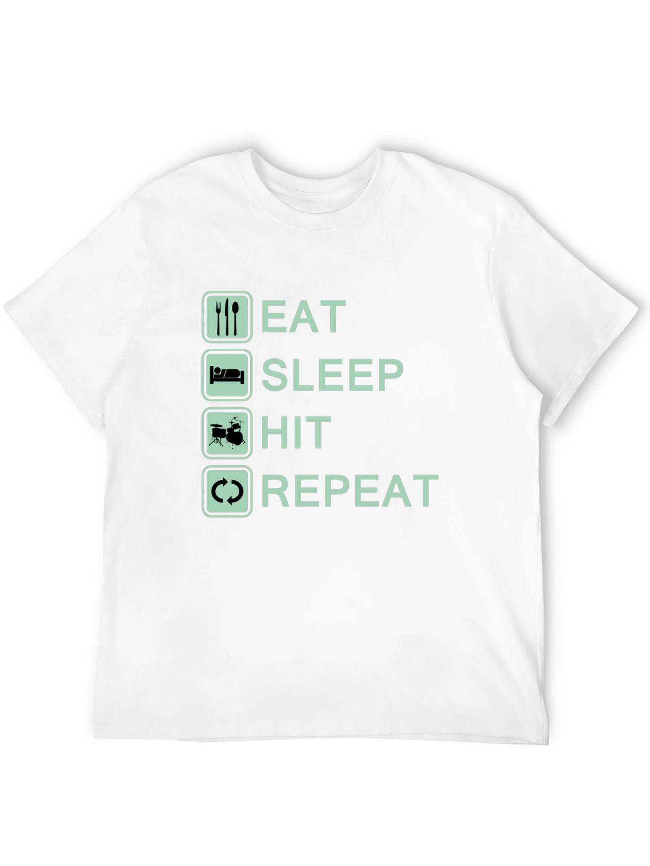 Eat Sleep Hit Repeat Black Graphic Tee