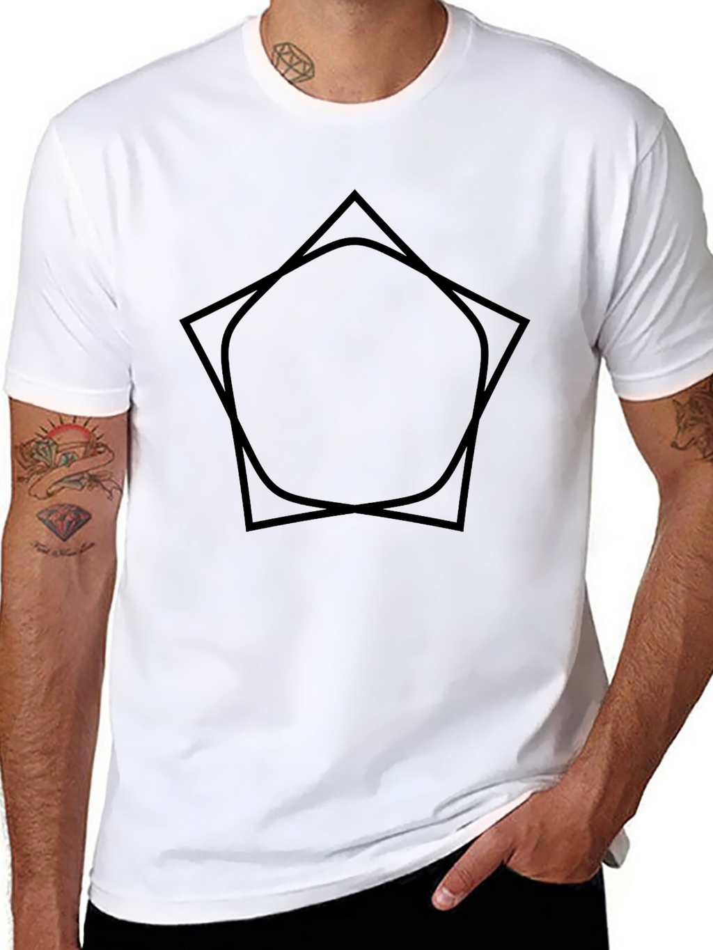Modern Geometric Tee - Black Graphic Shirt