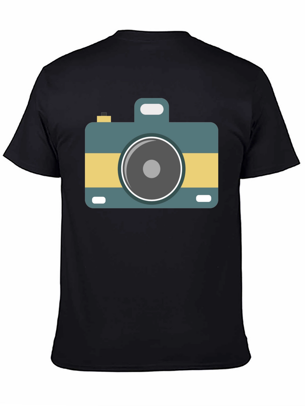Retro Camera Graphic Tee - Stylish Black T-Shirt