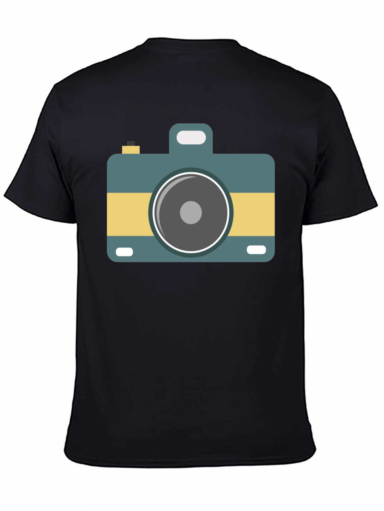 Retro Camera Graphic Tee - Stylish Black T-Shirt