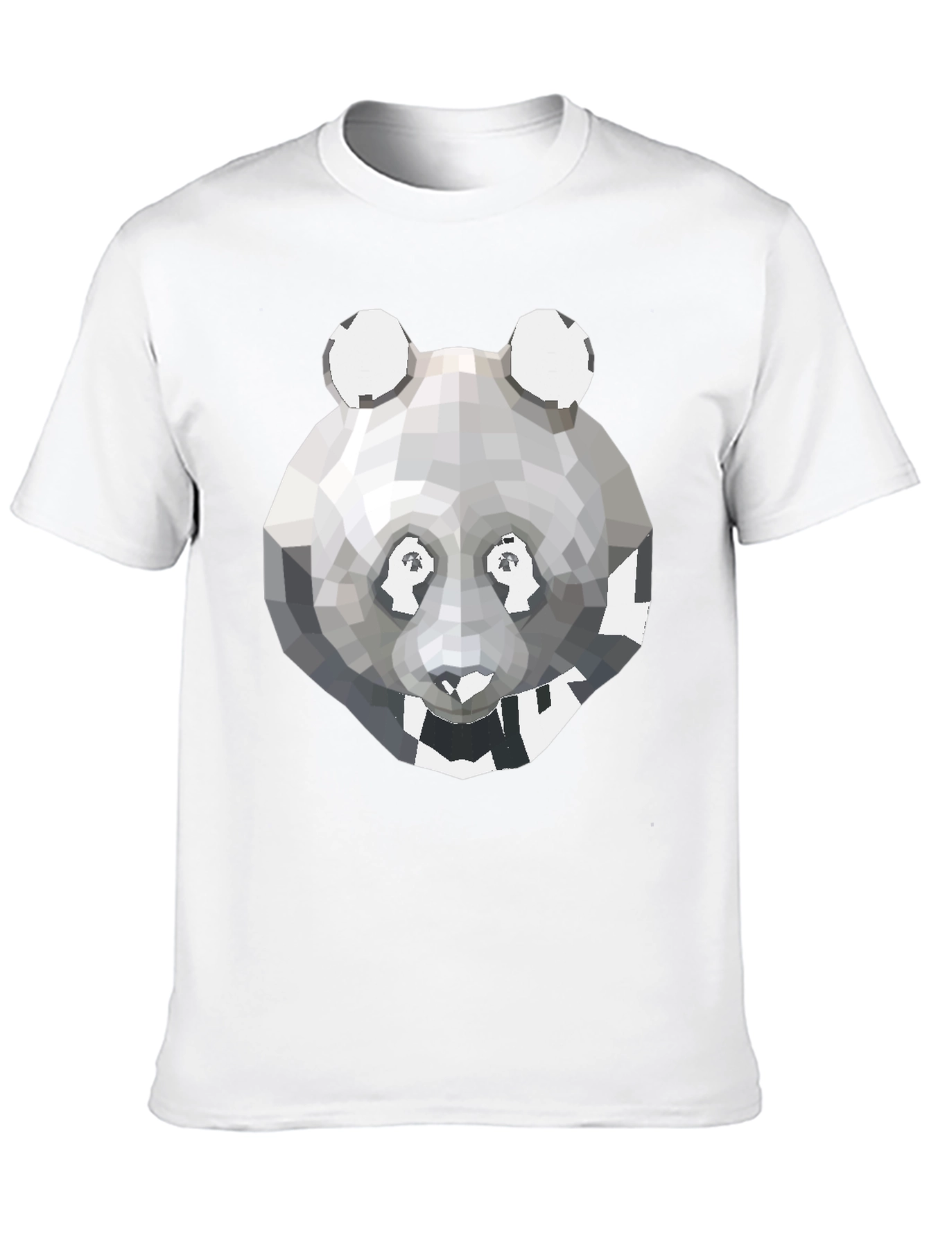 Geometric Panda Graphic Tee - Modern Mens T-Shirt