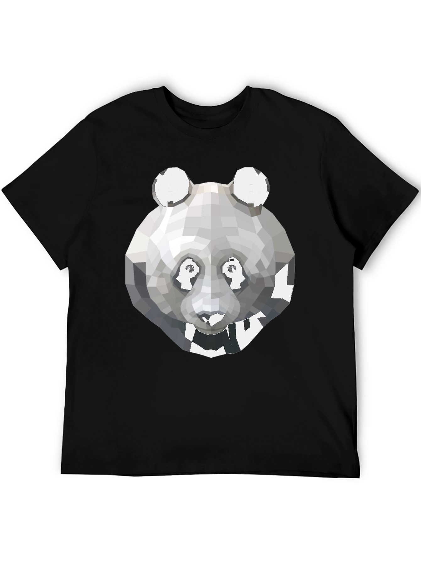 Geometric Panda Graphic Tee - Modern Mens T-Shirt