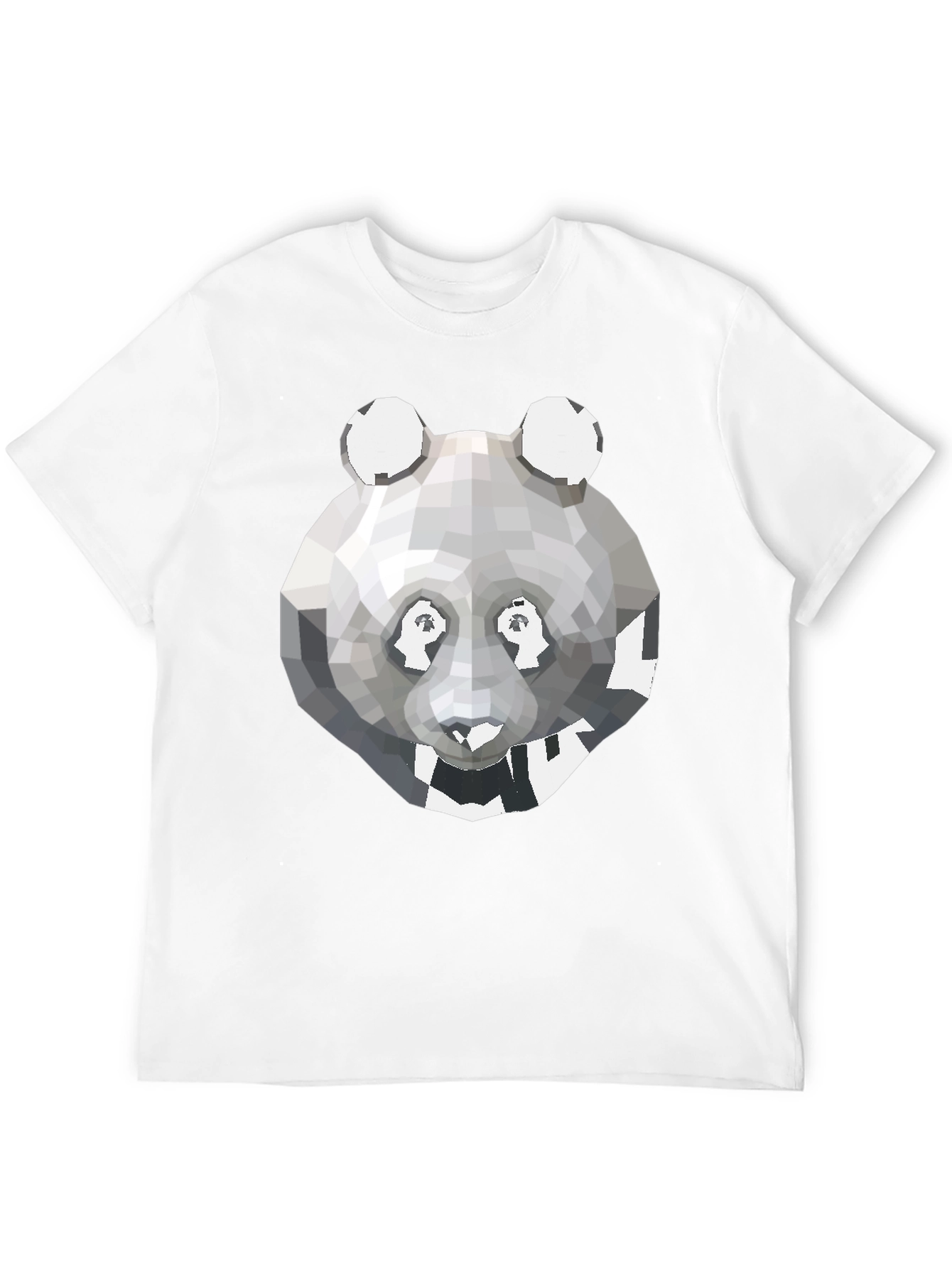 Geometric Panda Graphic Tee - Modern Mens T-Shirt