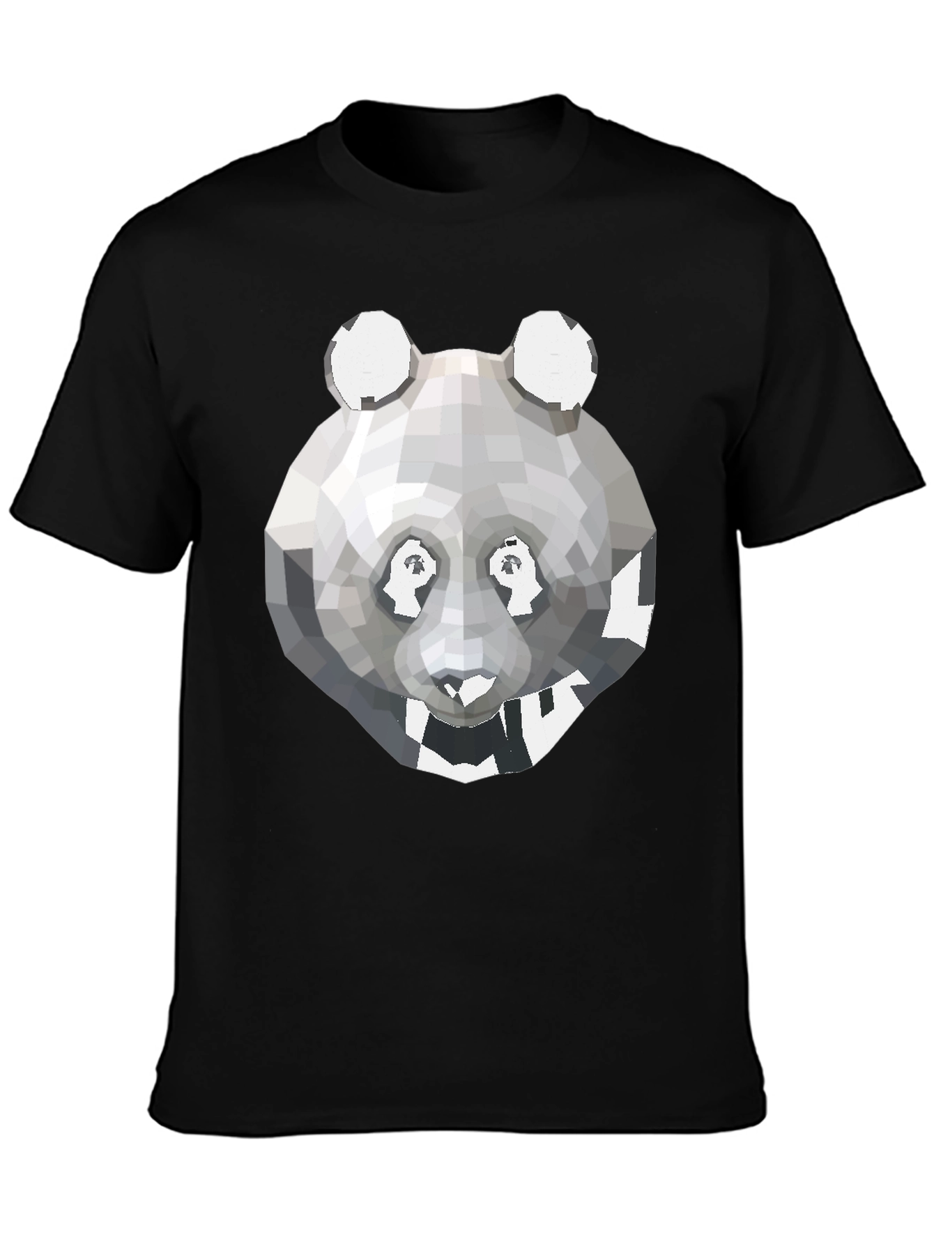 Geometric Panda Graphic Tee - Modern Mens T-Shirt