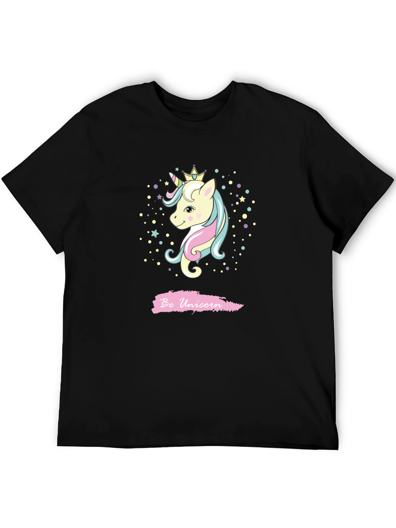 Be Unicorn Graphic Black T-Shirt