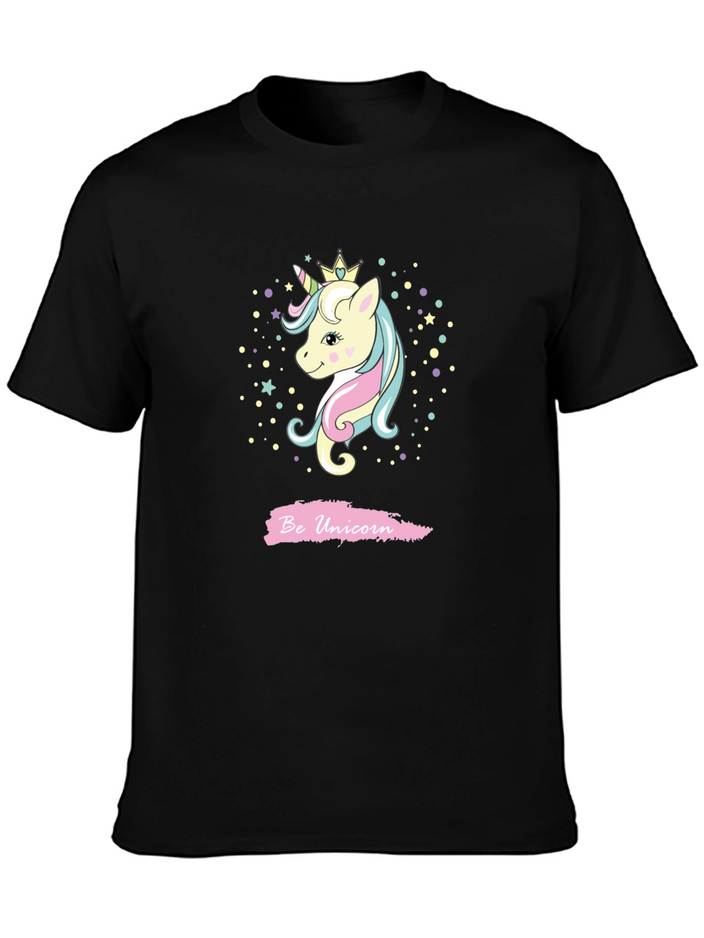 Be Unicorn Graphic Black T-Shirt
