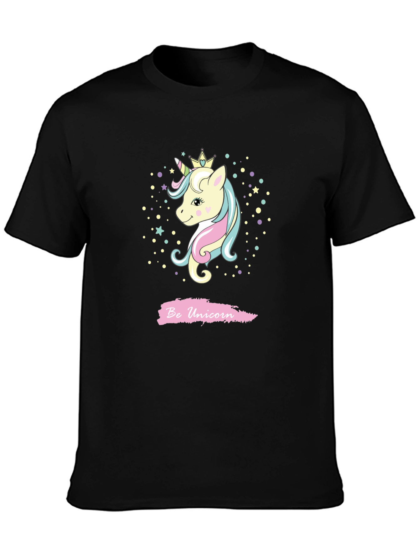 Be Unicorn Graphic Black T-Shirt