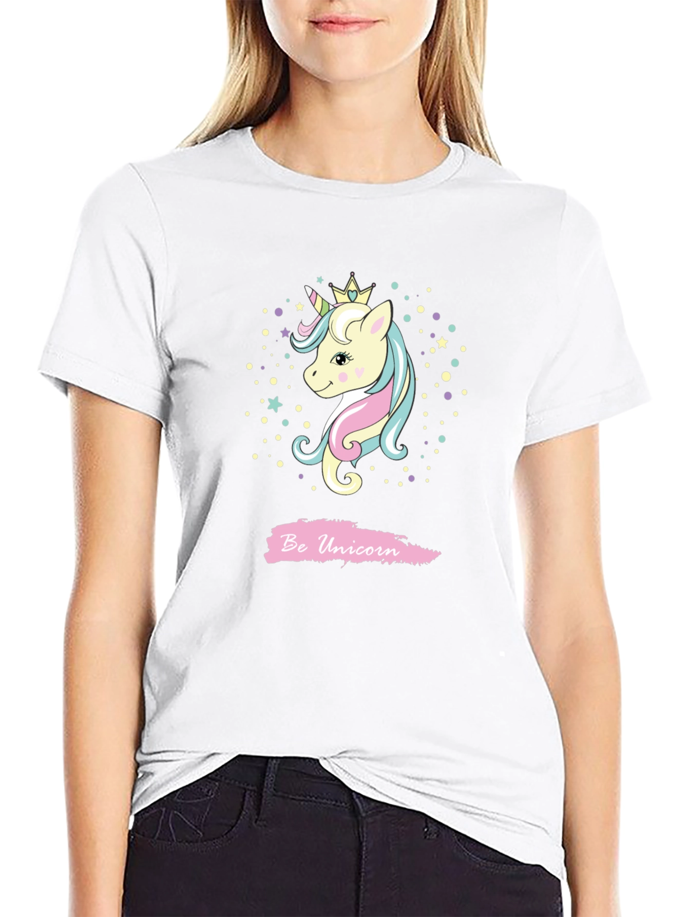 Be Unicorn Graphic Black T-Shirt