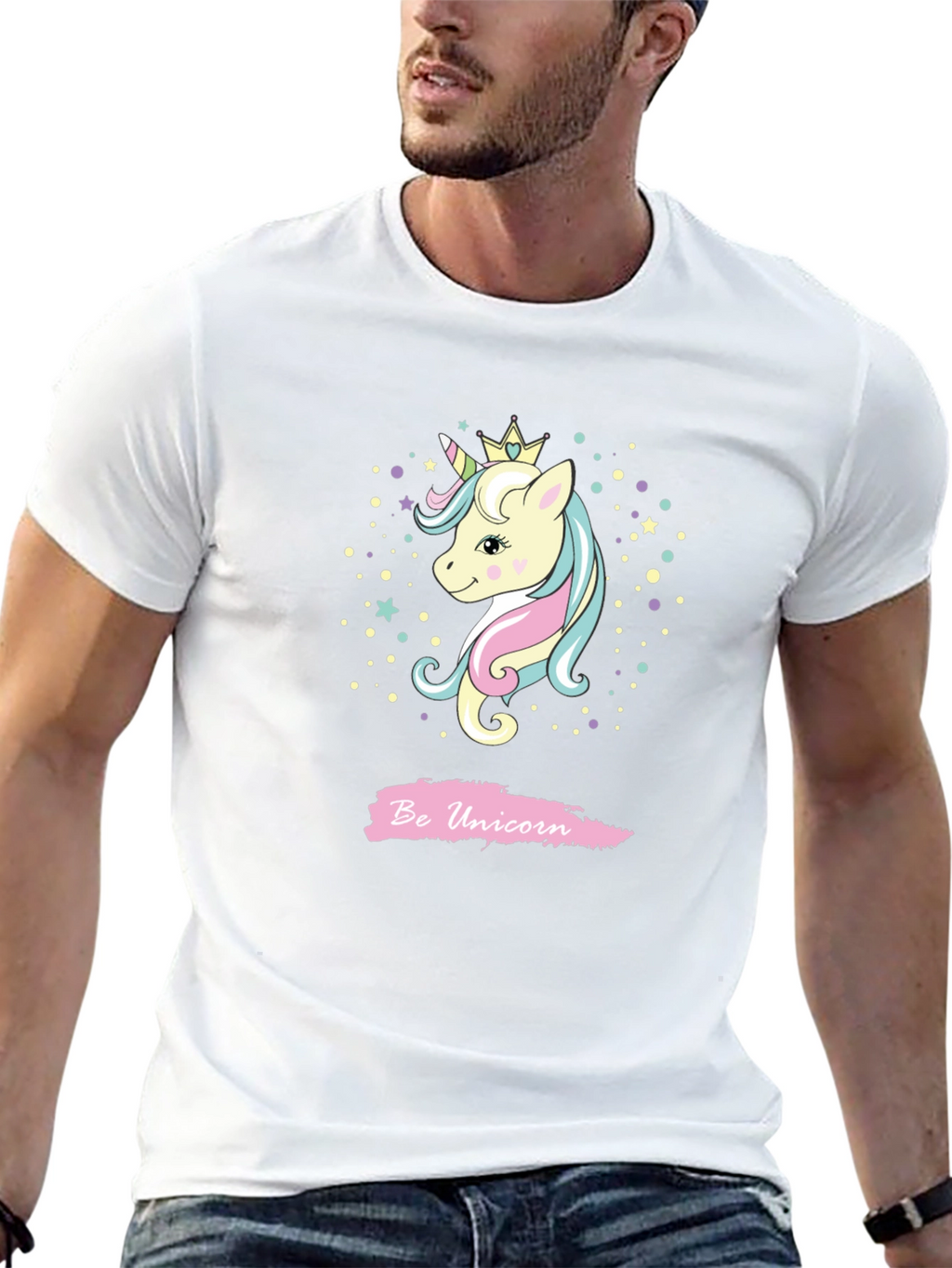 Be Unicorn Graphic Black T-Shirt