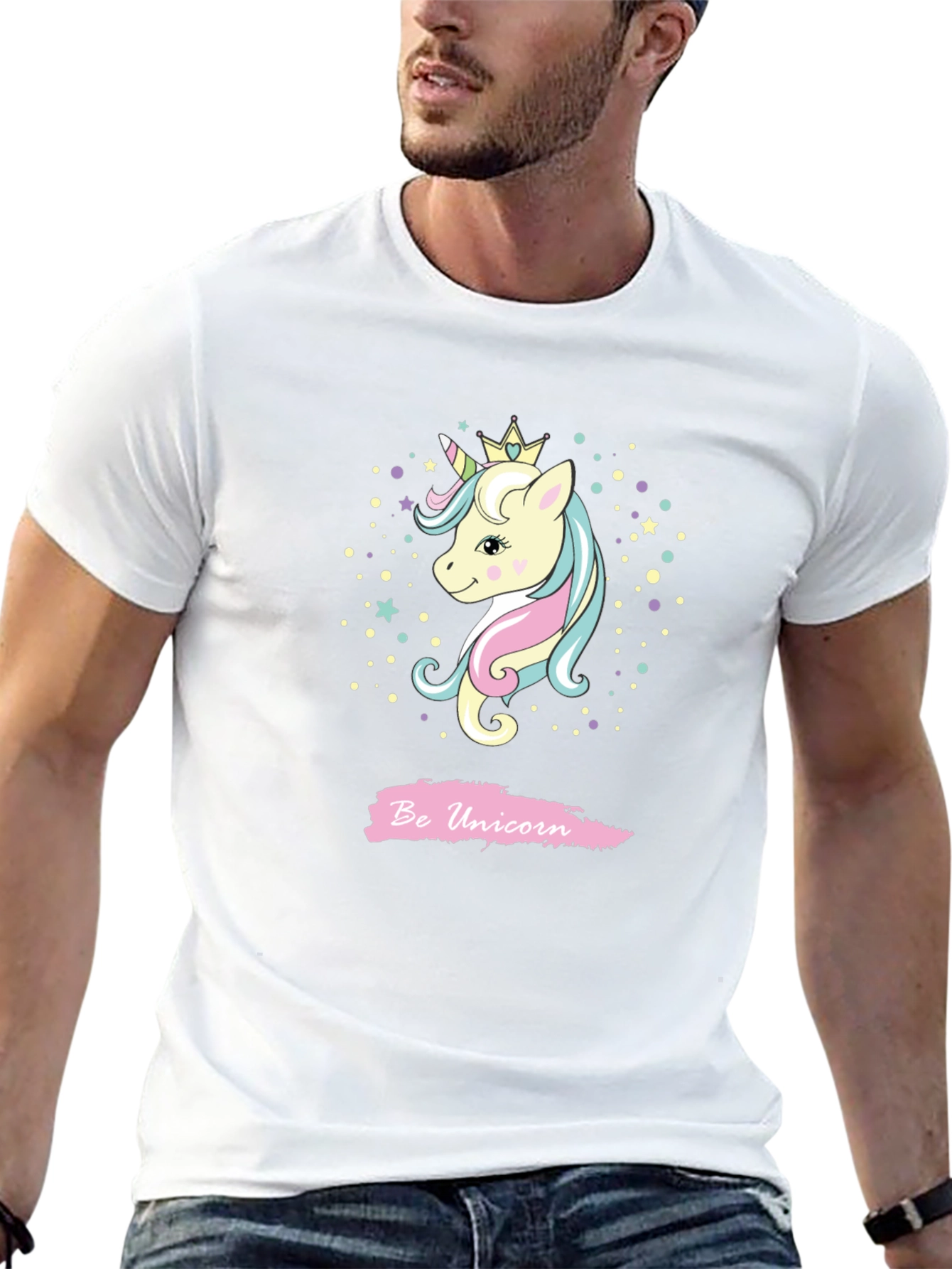 Be Unicorn Graphic Black T-Shirt