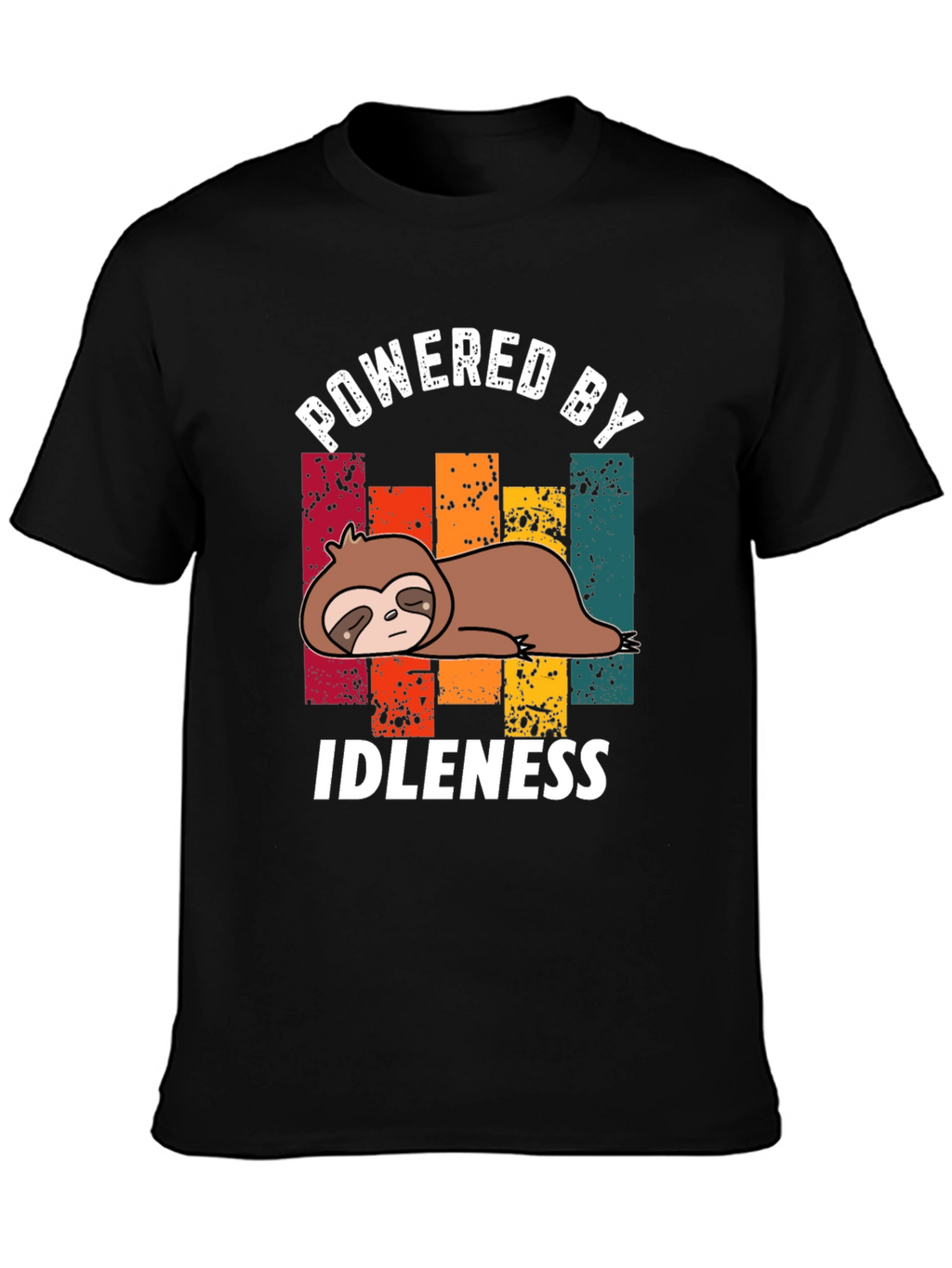 Powered by Idleness Sloth T-Shirt - Black