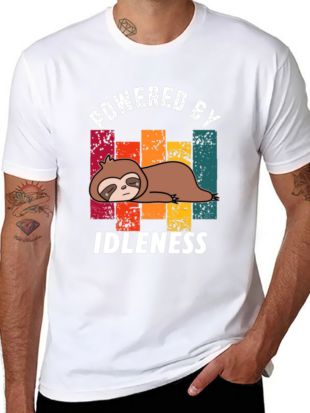 Powered by Idleness Sloth T-Shirt - Black
