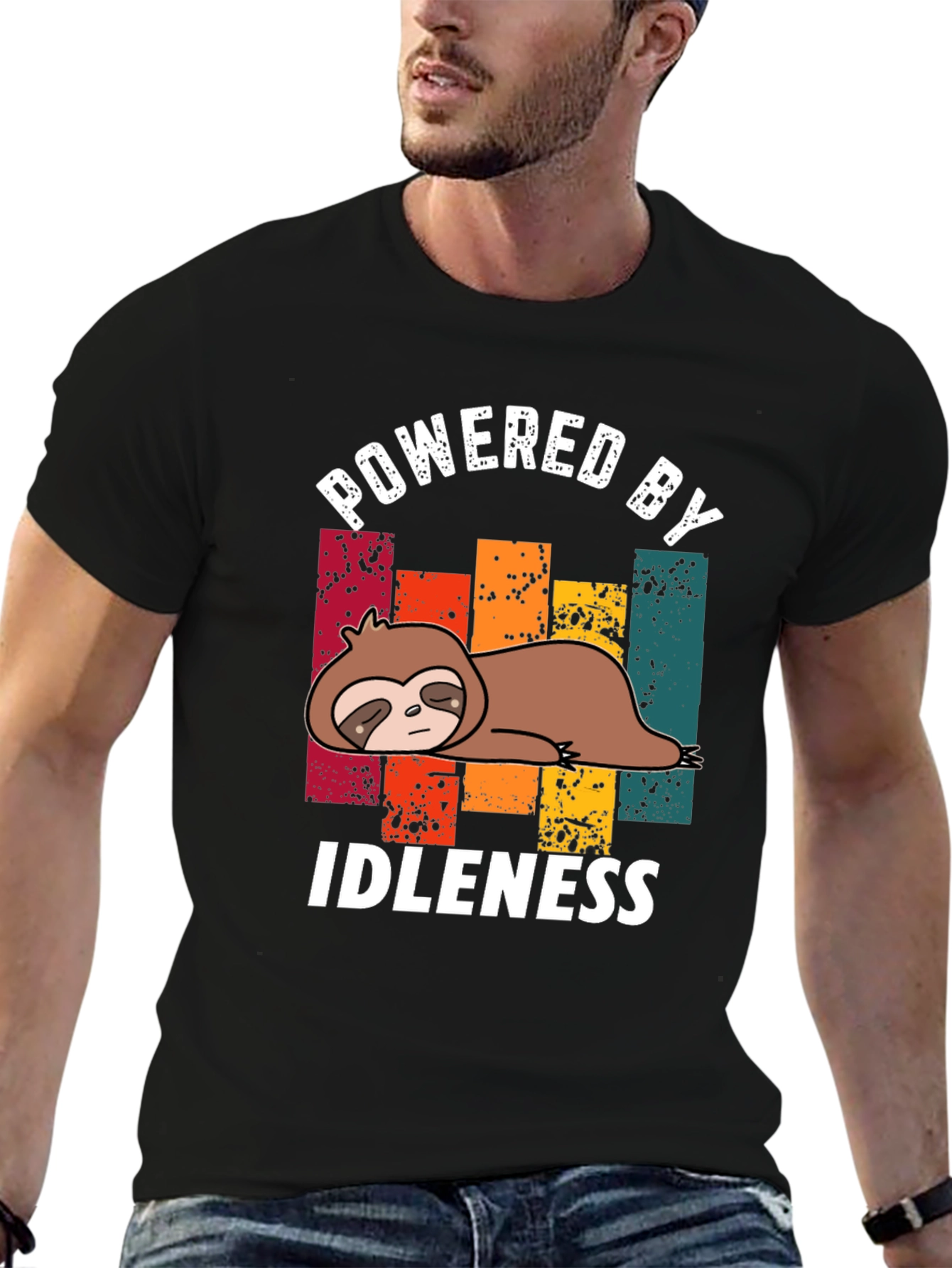 Powered by Idleness Sloth T-Shirt - Black
