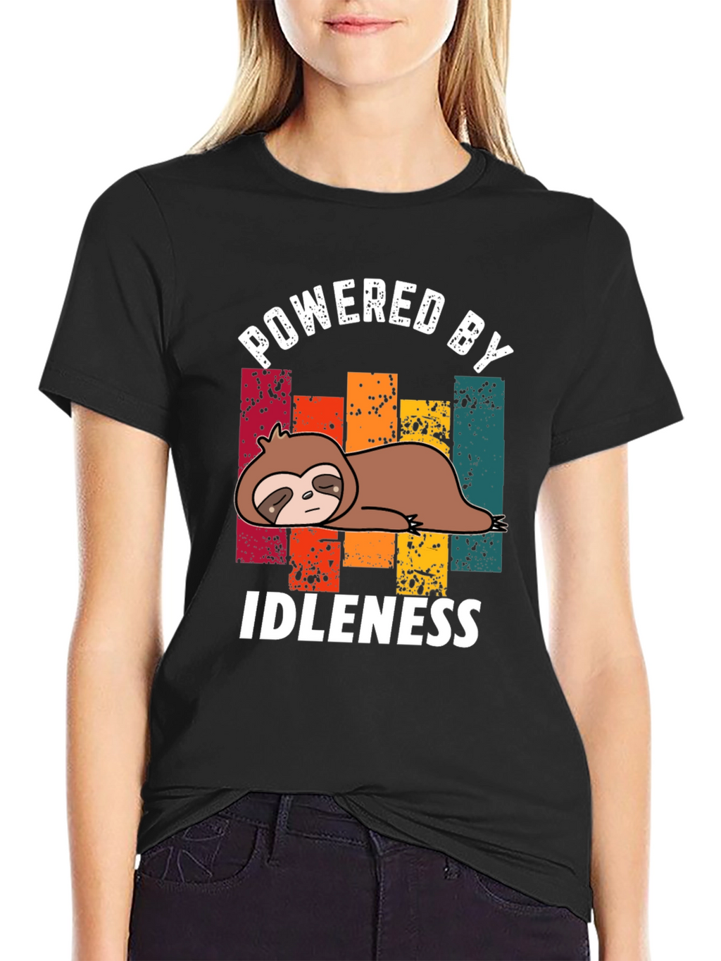 Powered by Idleness Sloth T-Shirt - Black