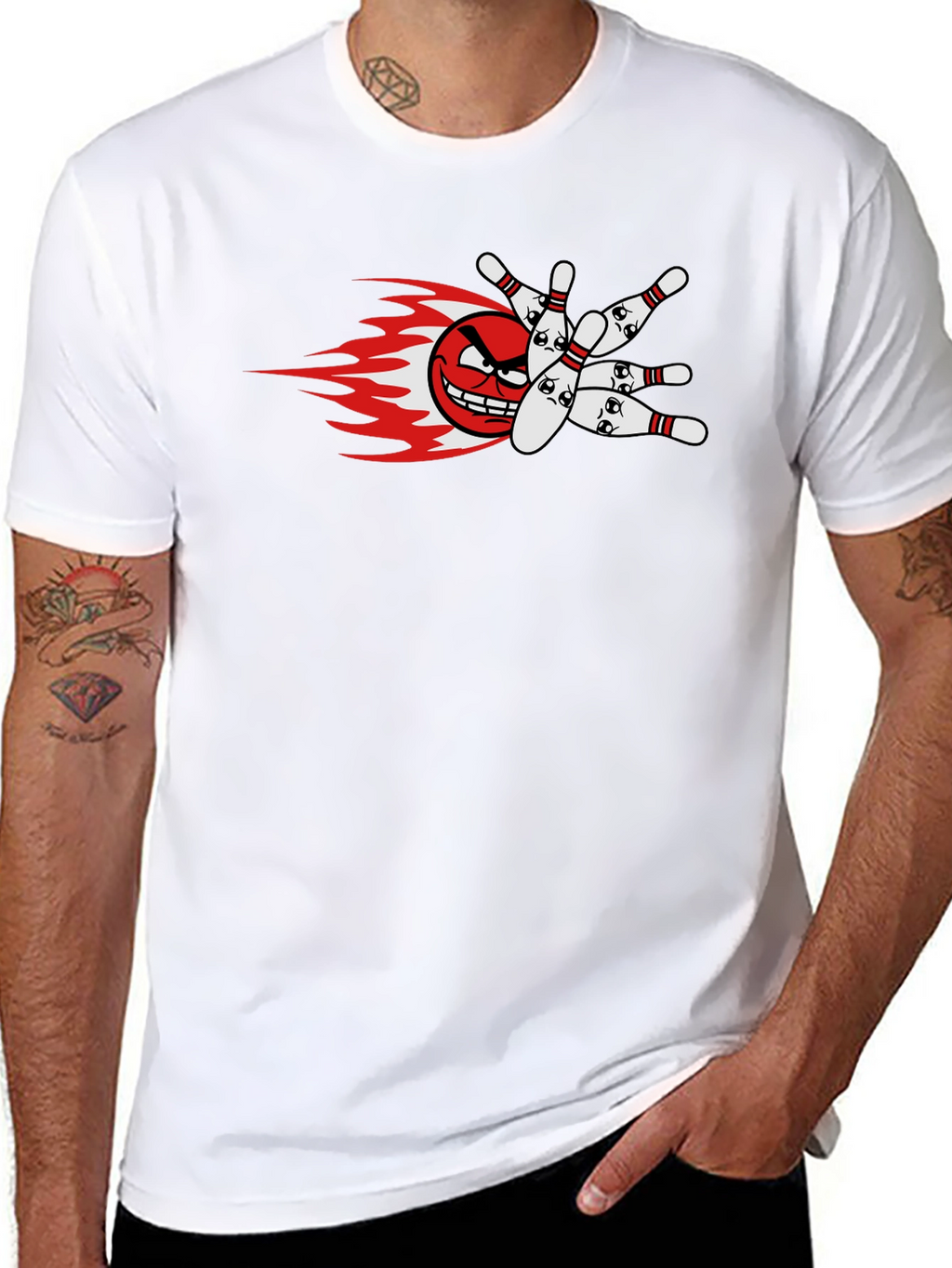 Mens Bowling Strike Graphic T-Shirt