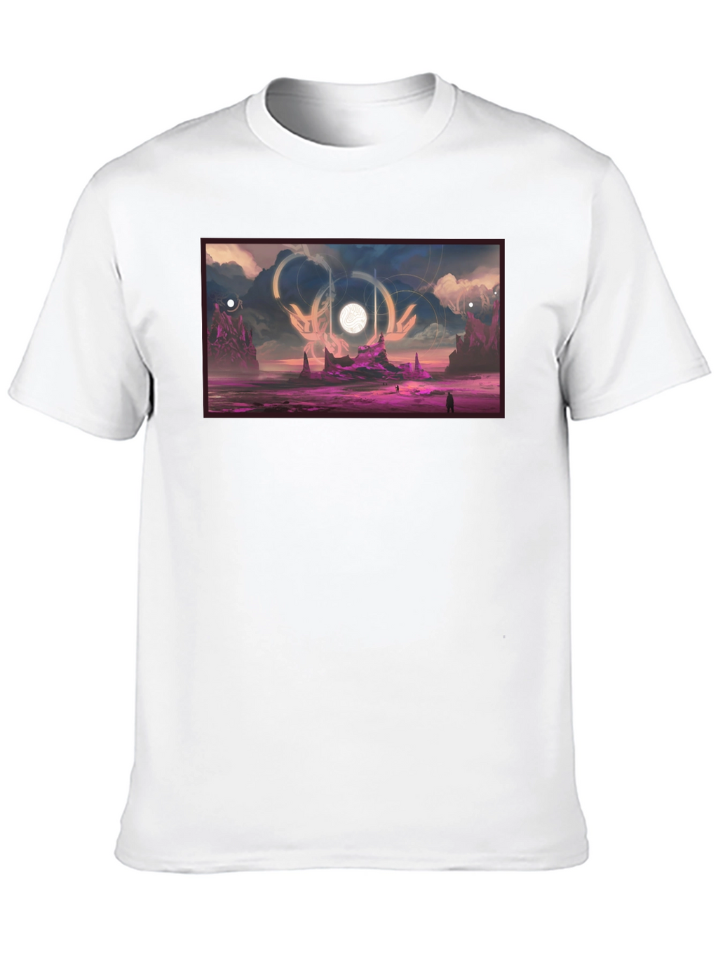 Sci-Fi Landscape Graphic Black T-Shirt