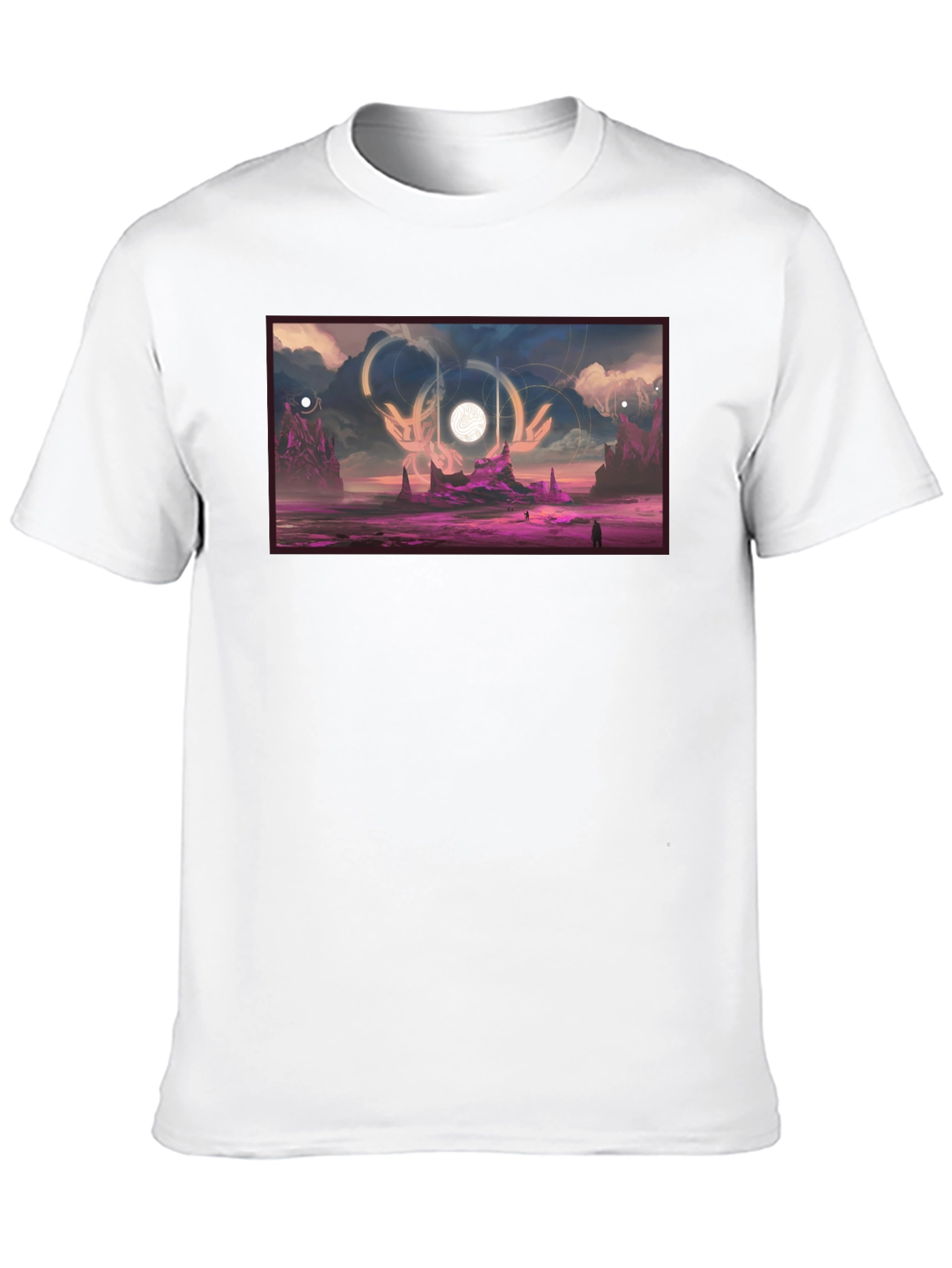 Sci-Fi Landscape Graphic Black T-Shirt