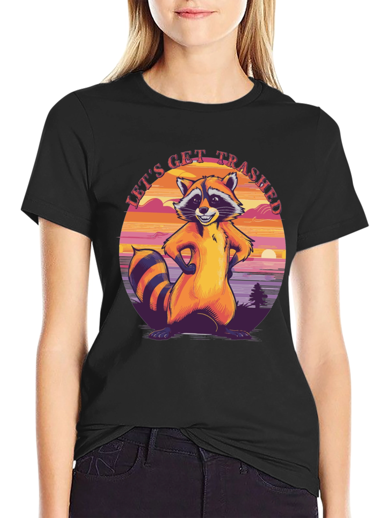 Lets Get Trashed Raccoon Graphic Tee