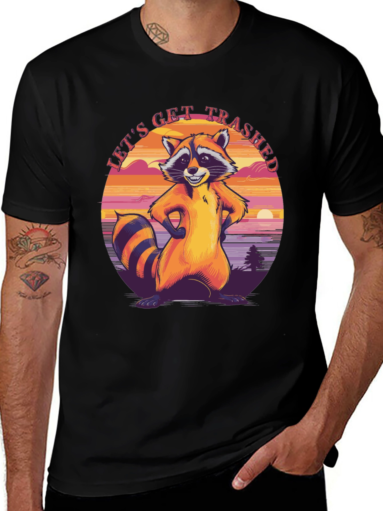 Lets Get Trashed Raccoon Graphic Tee