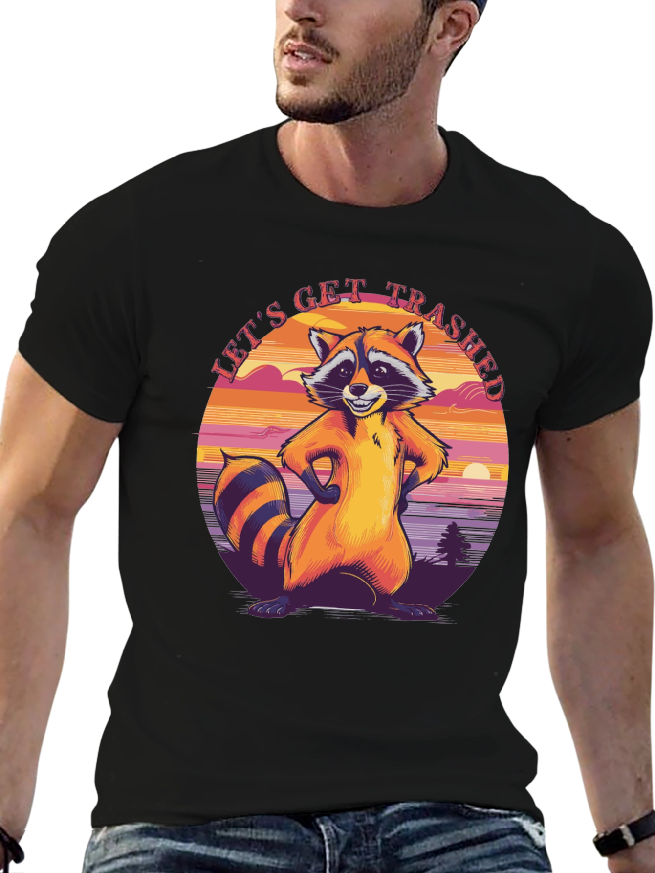 Lets Get Trashed Raccoon Graphic Tee