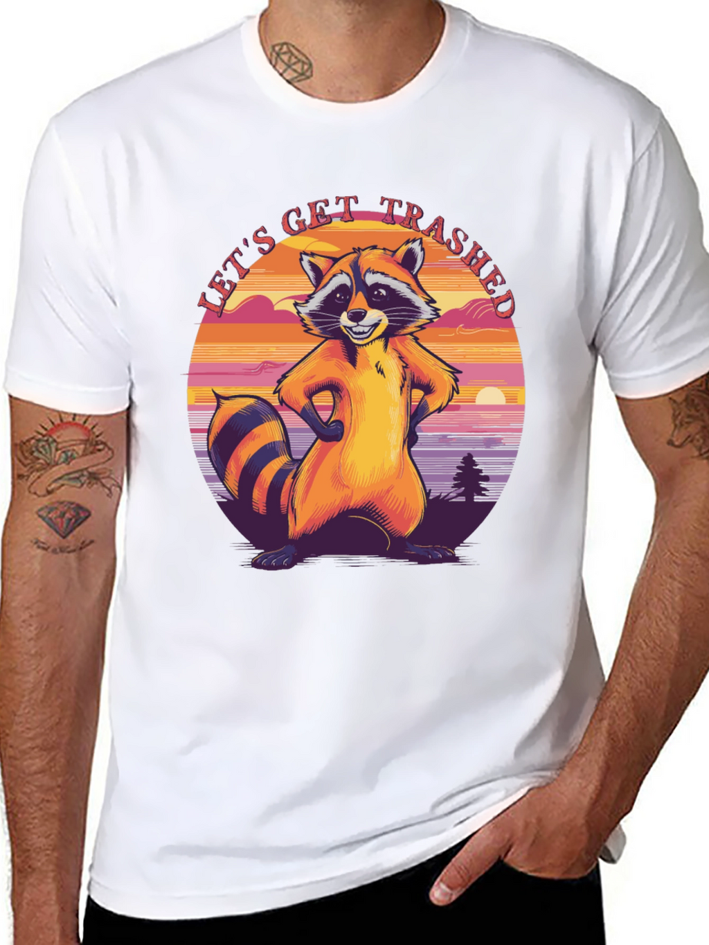 Lets Get Trashed Raccoon Graphic Tee