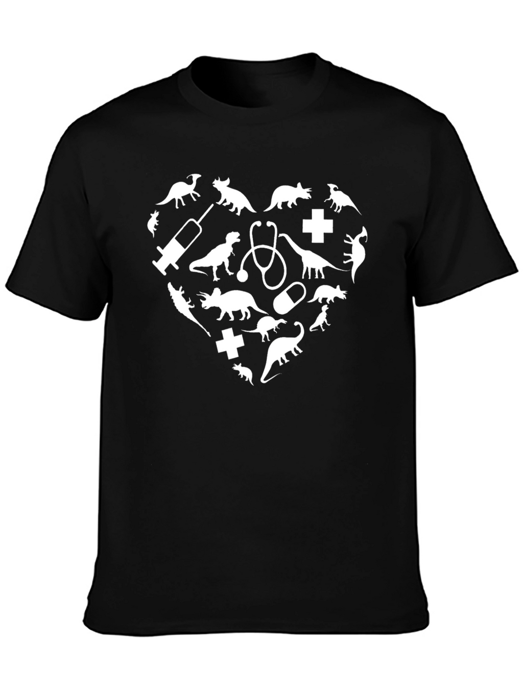 Dinosaur Doctor Heart Graphic T-Shirt