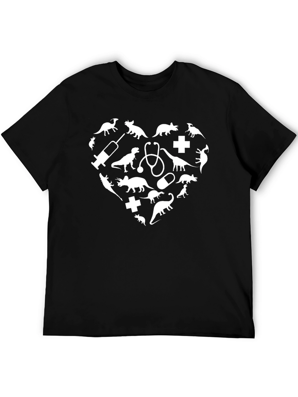 Dinosaur Doctor Heart Graphic T-Shirt