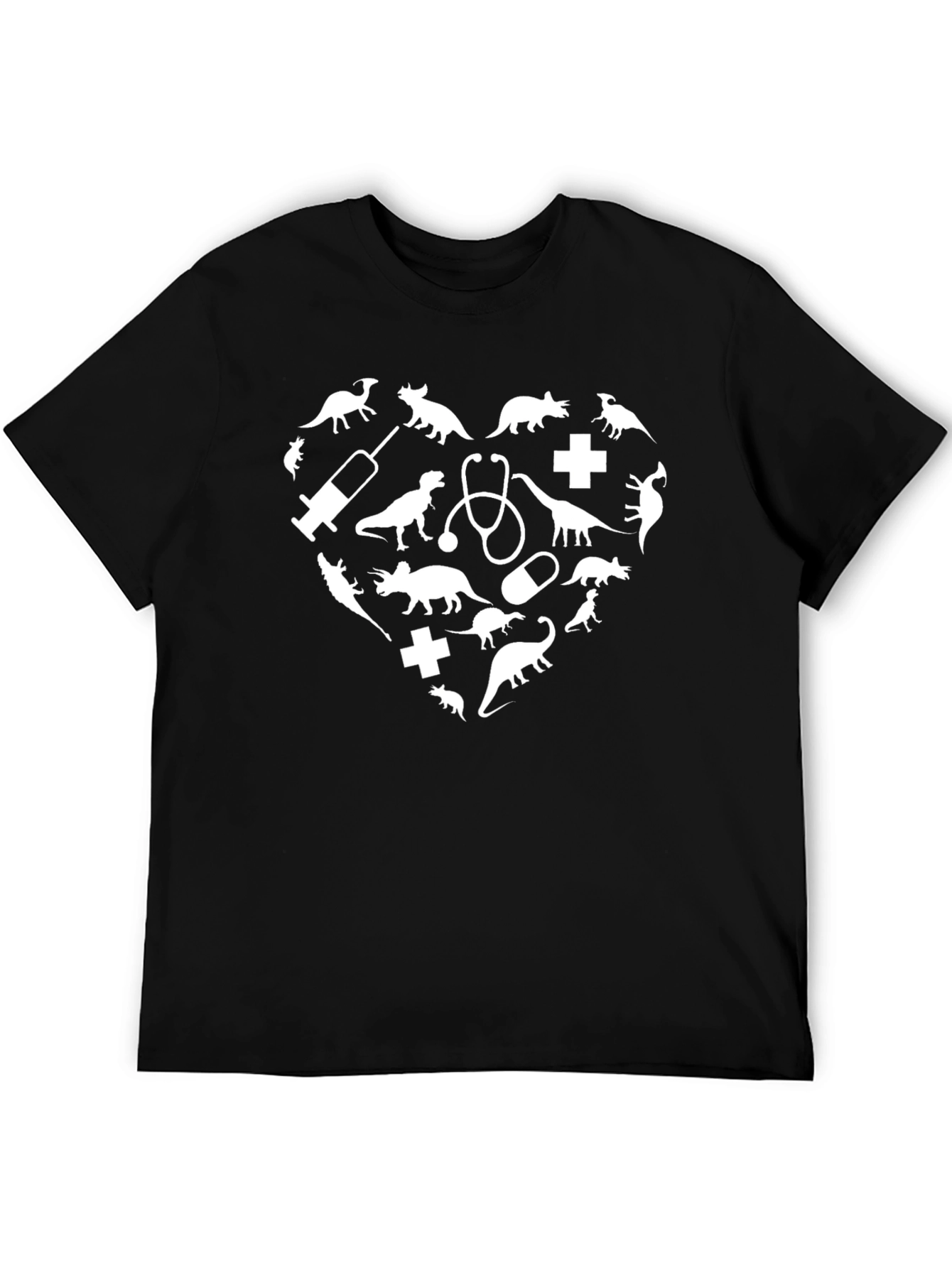 Dinosaur Doctor Heart Graphic T-Shirt