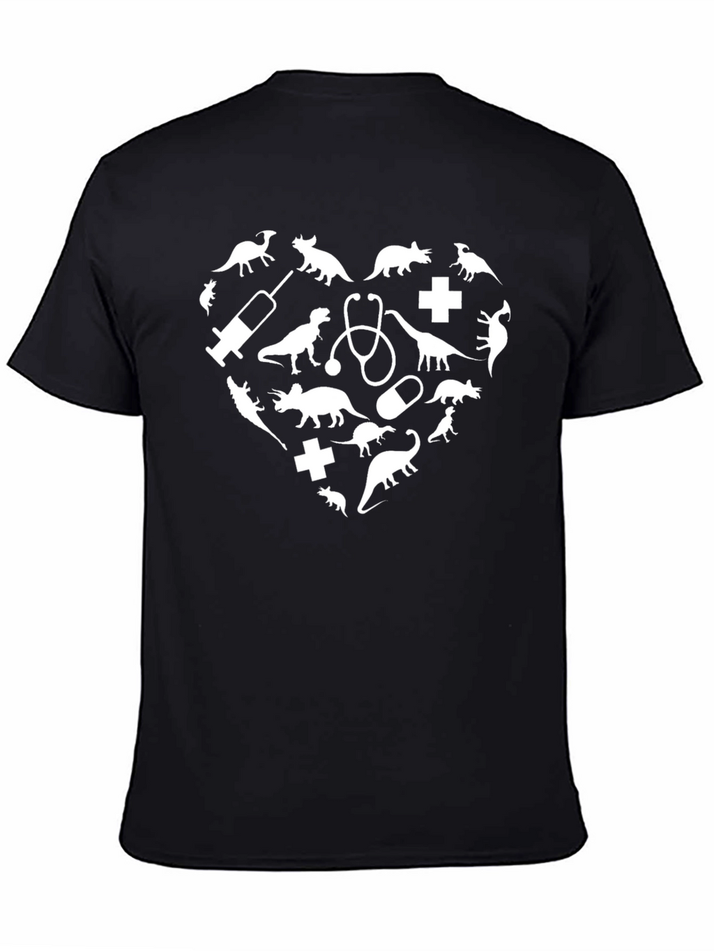 Dinosaur Doctor Heart Graphic T-Shirt