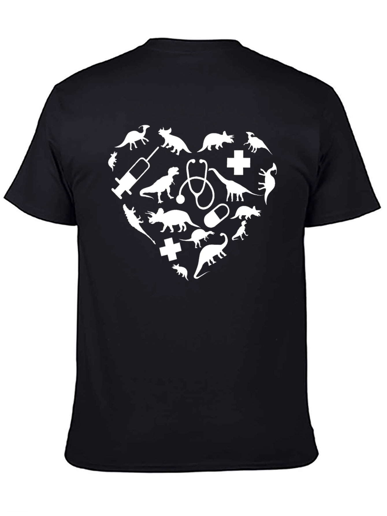 Dinosaur Doctor Heart Graphic T-Shirt