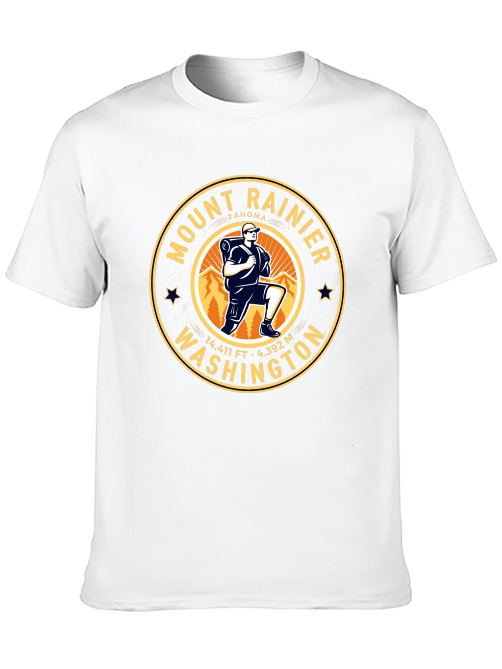 Mount Rainier Hiking T-Shirt - Washington Souvenir Tee