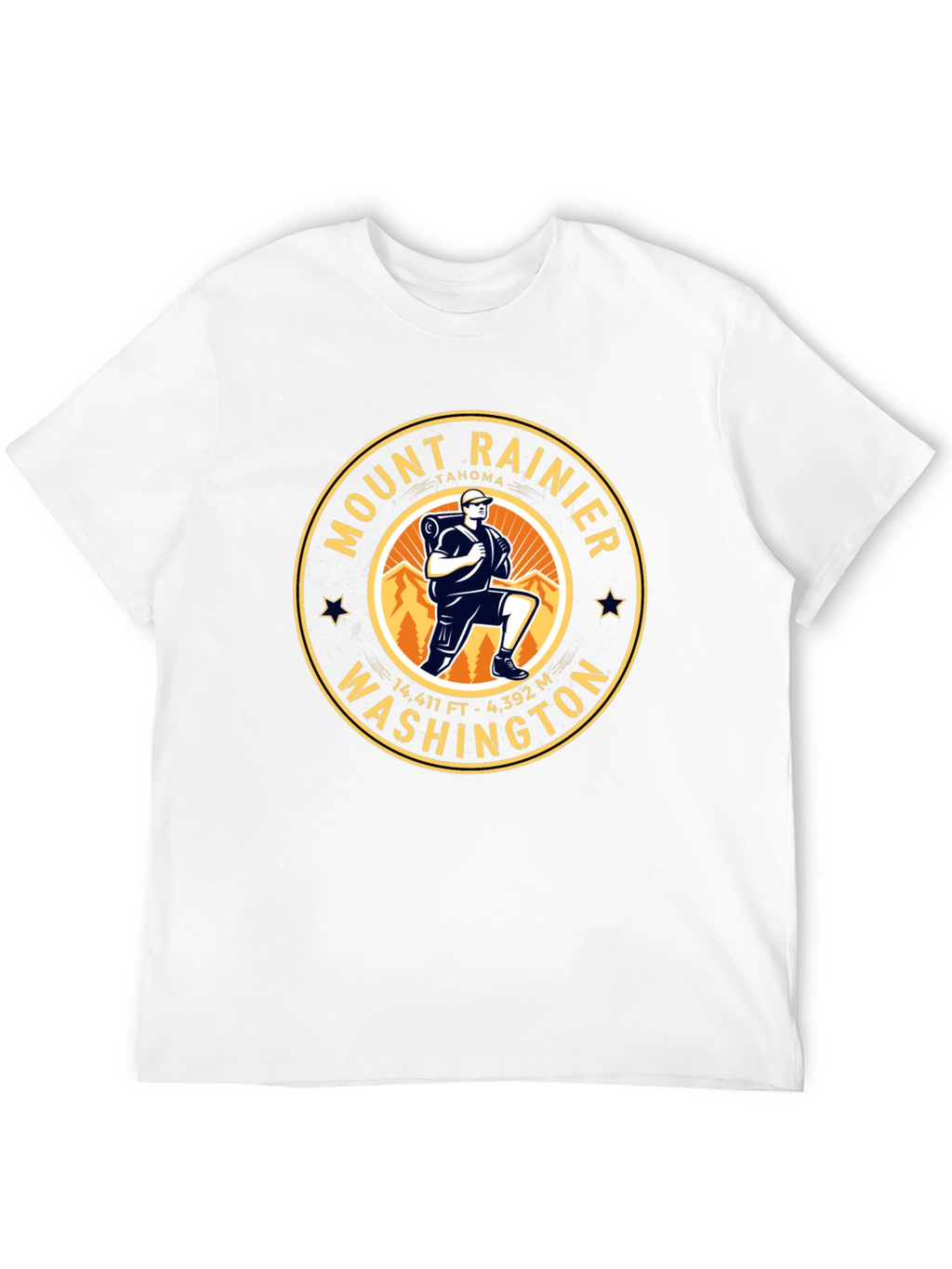 Mount Rainier Hiking T-Shirt - Washington Souvenir Tee