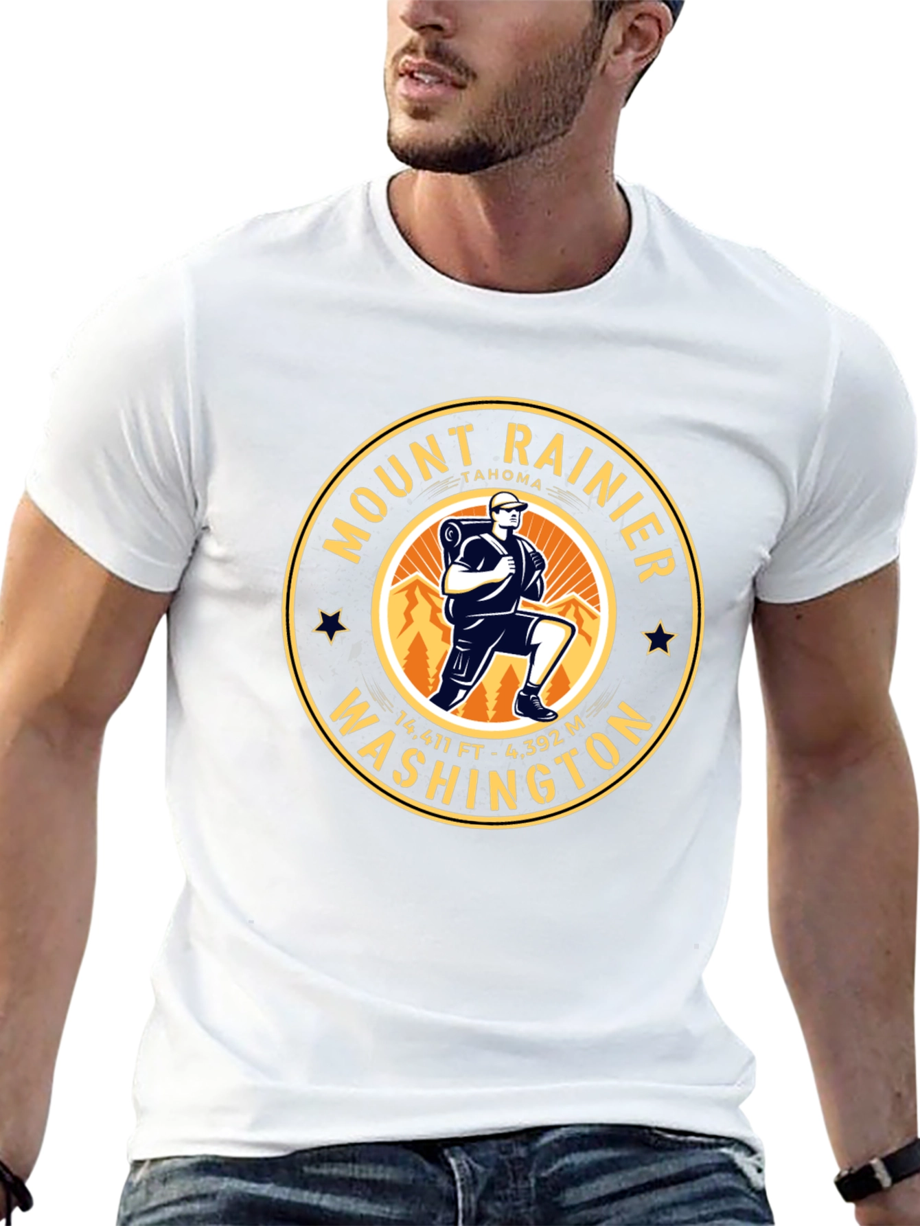 Mount Rainier Hiking T-Shirt - Washington Souvenir Tee