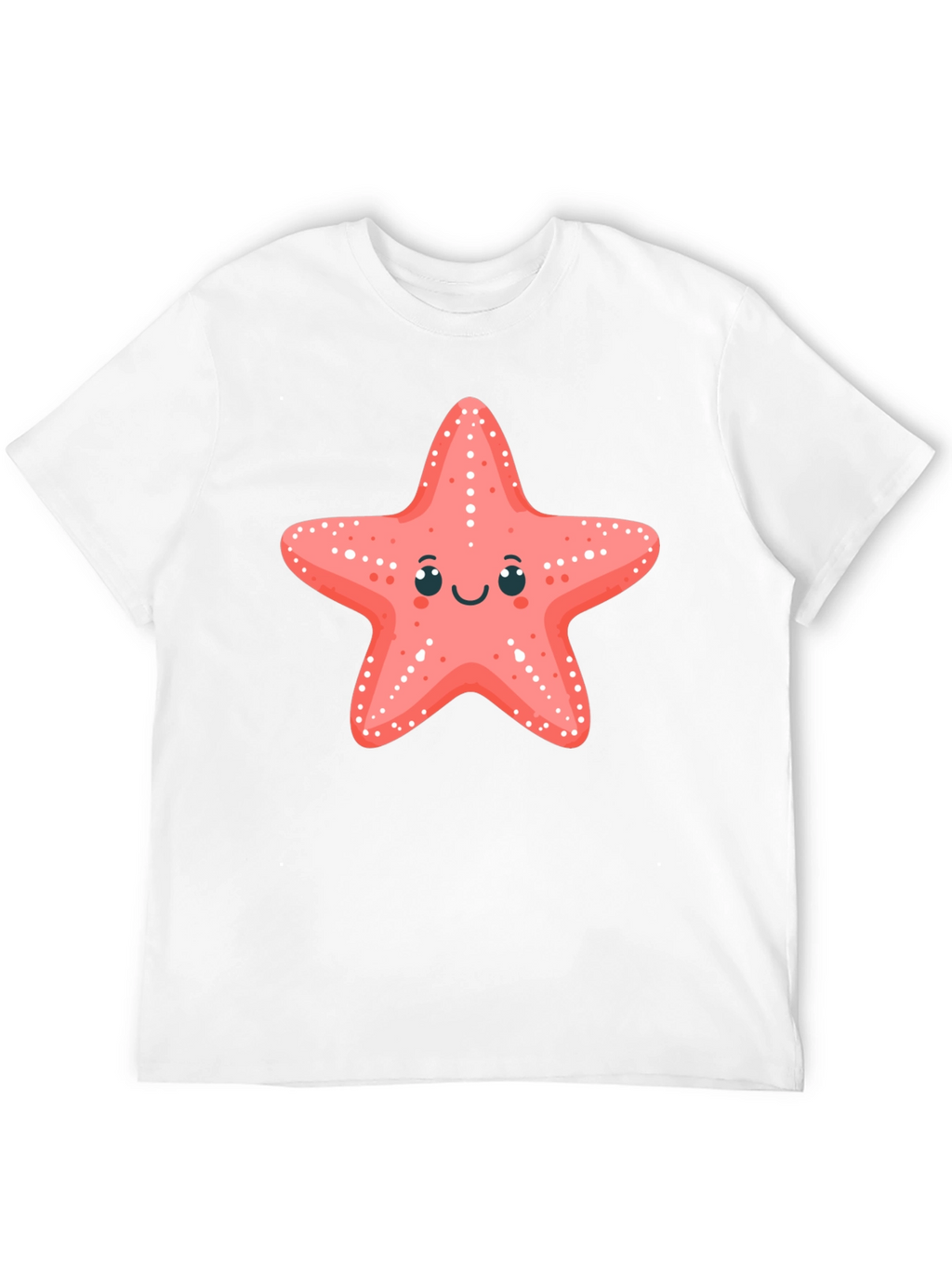 Cute Starfish Graphic Tee - Black Cotton T-Shirt