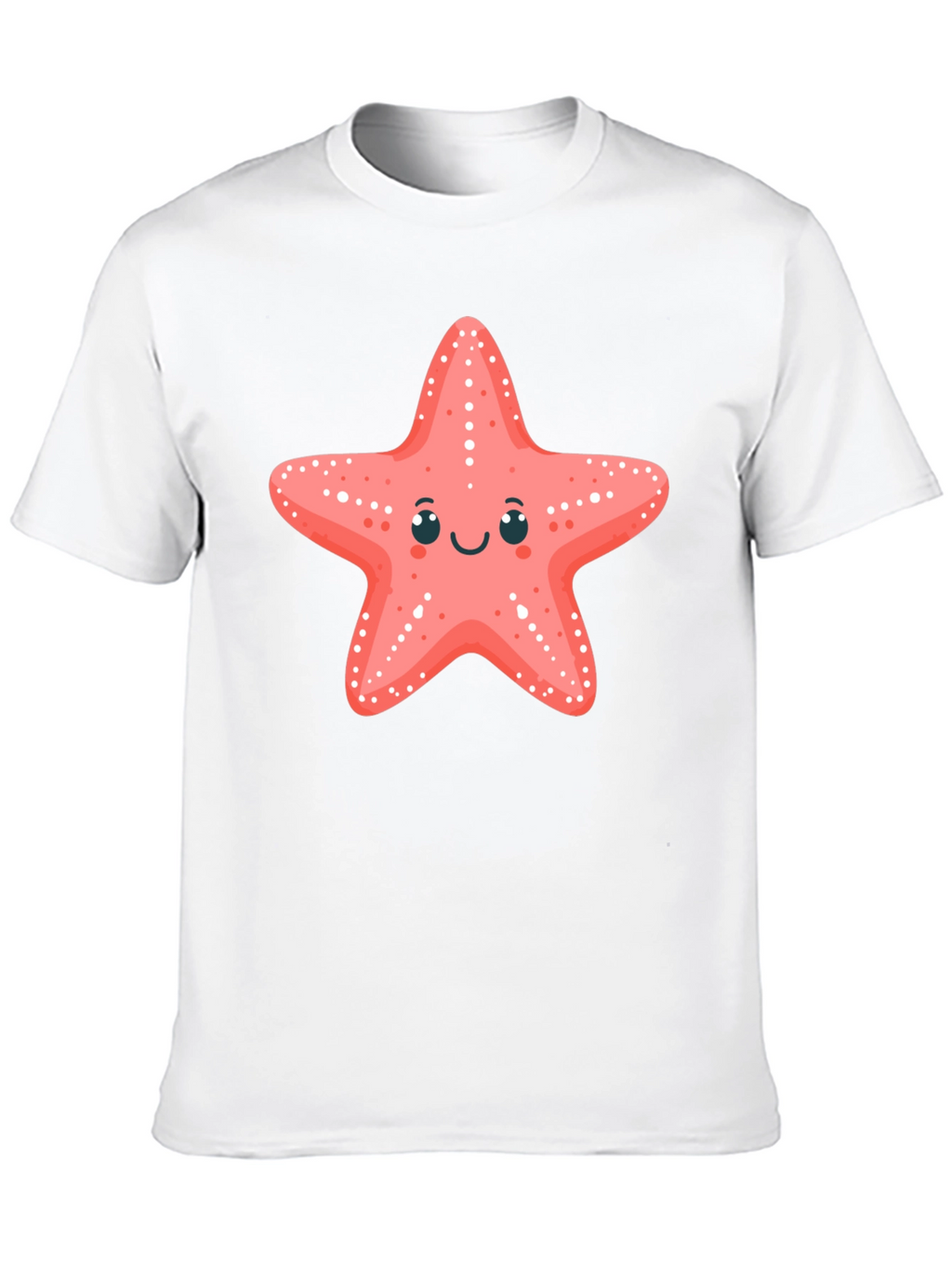 Cute Starfish Graphic Tee - Black Cotton T-Shirt