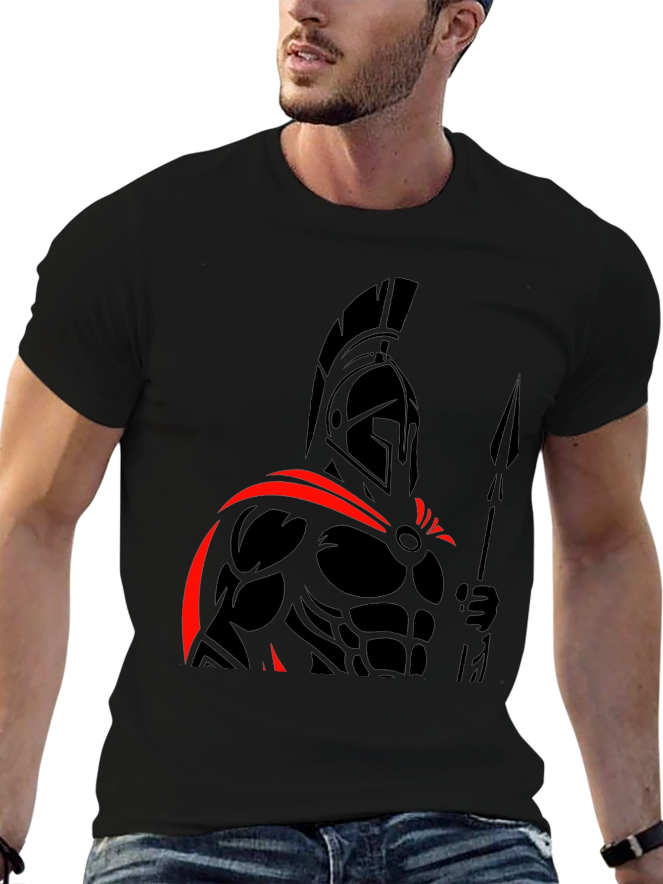 Spartan Warrior Graphic Tee - Black