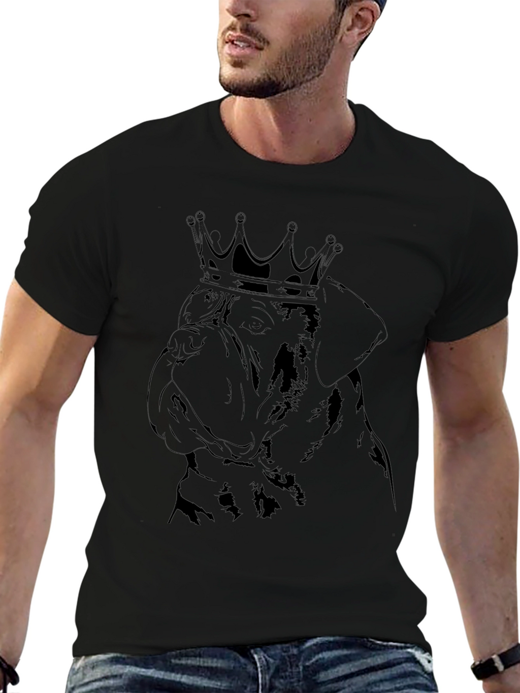 Dog King Black T-Shirt - Graphic Tee