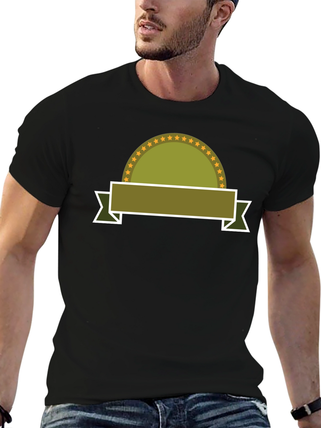 Embroidered Emblem Black T-Shirt