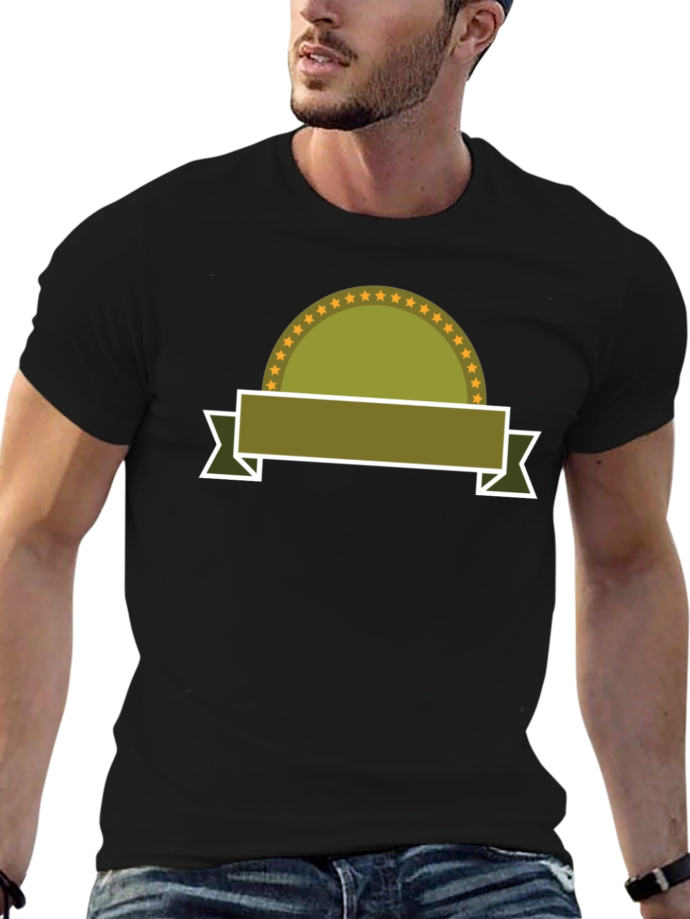 Embroidered Emblem Black T-Shirt