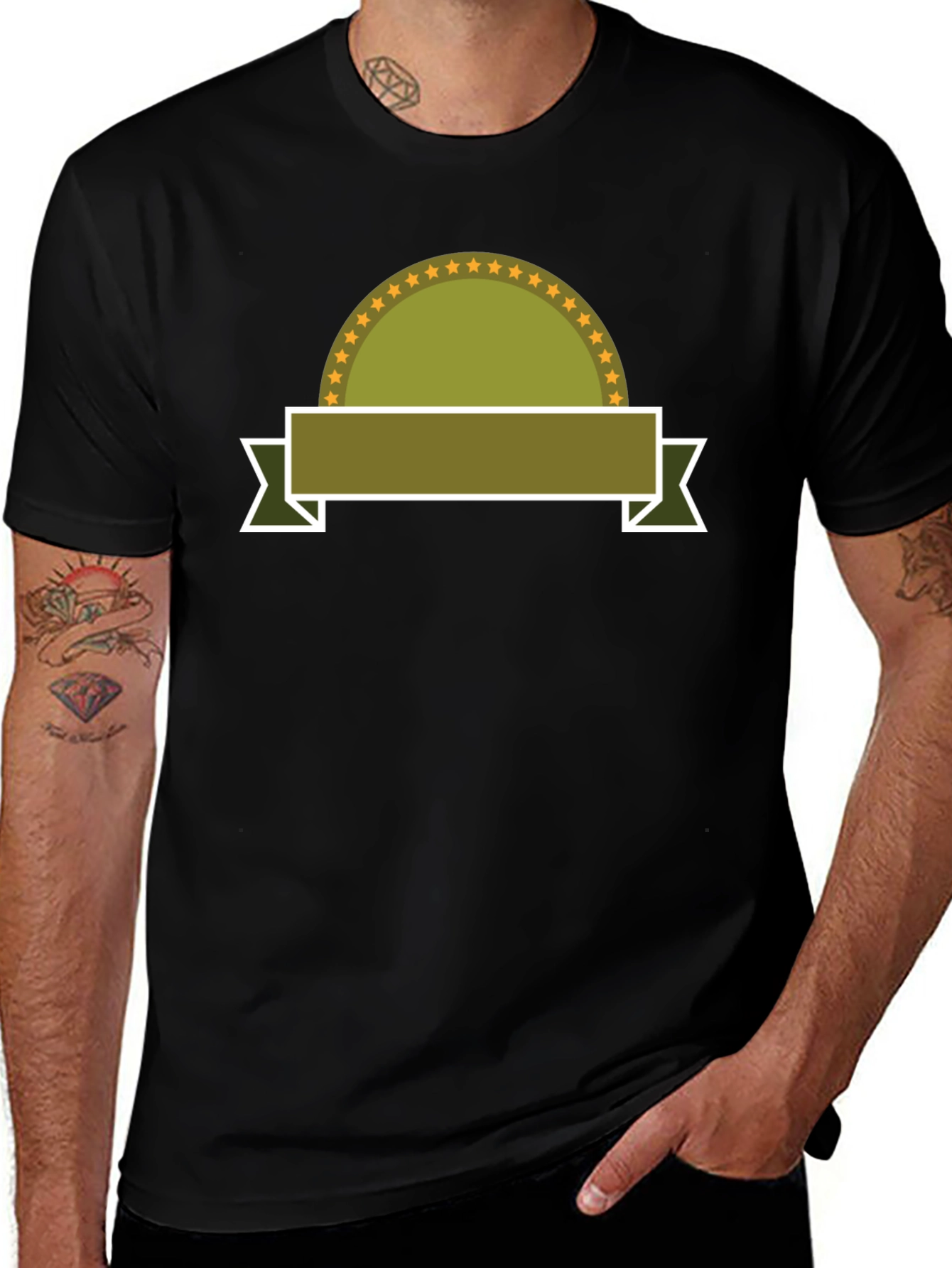 Embroidered Emblem Black T-Shirt