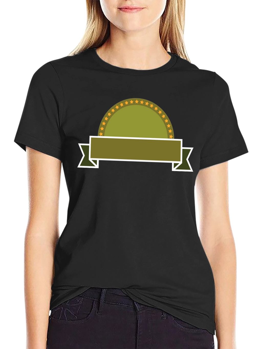 Embroidered Emblem Black T-Shirt