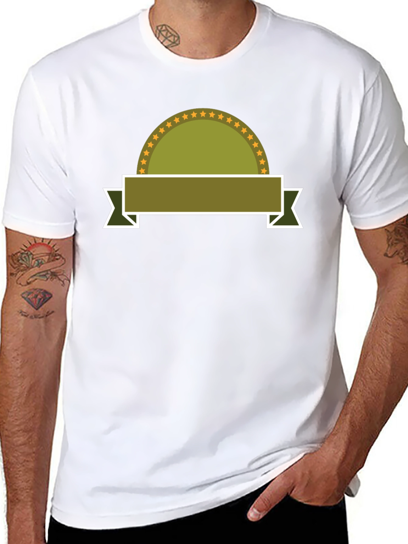 Embroidered Emblem Black T-Shirt