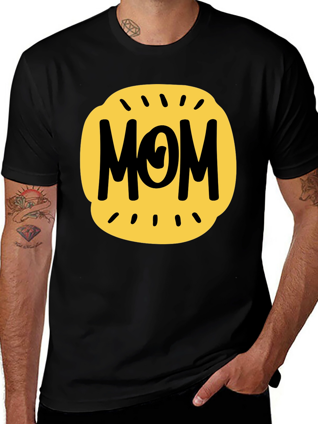 Mom Graphic Tee - Black Cotton Blend