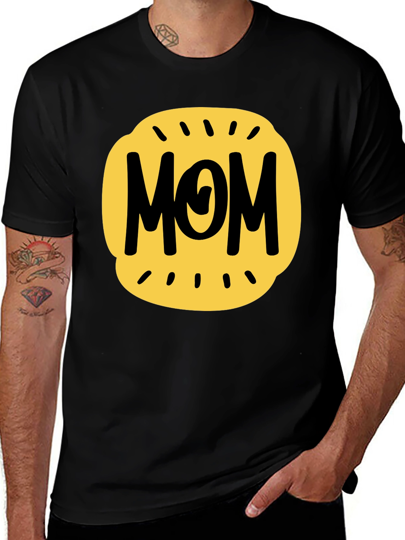 Mom Graphic Tee - Black Cotton Blend