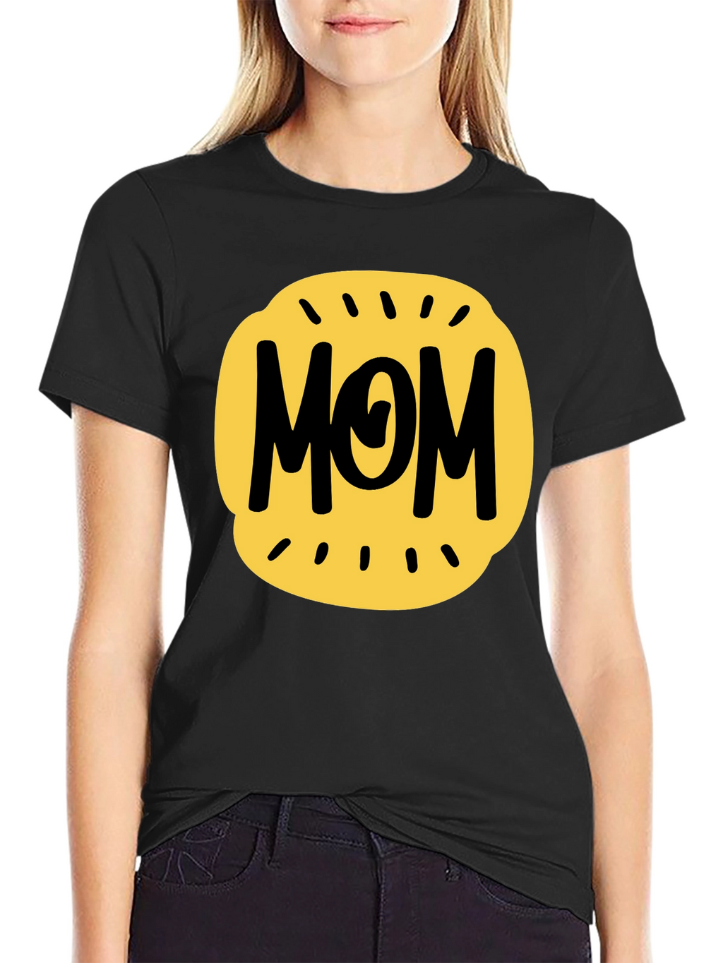 Mom Graphic Tee - Black Cotton Blend