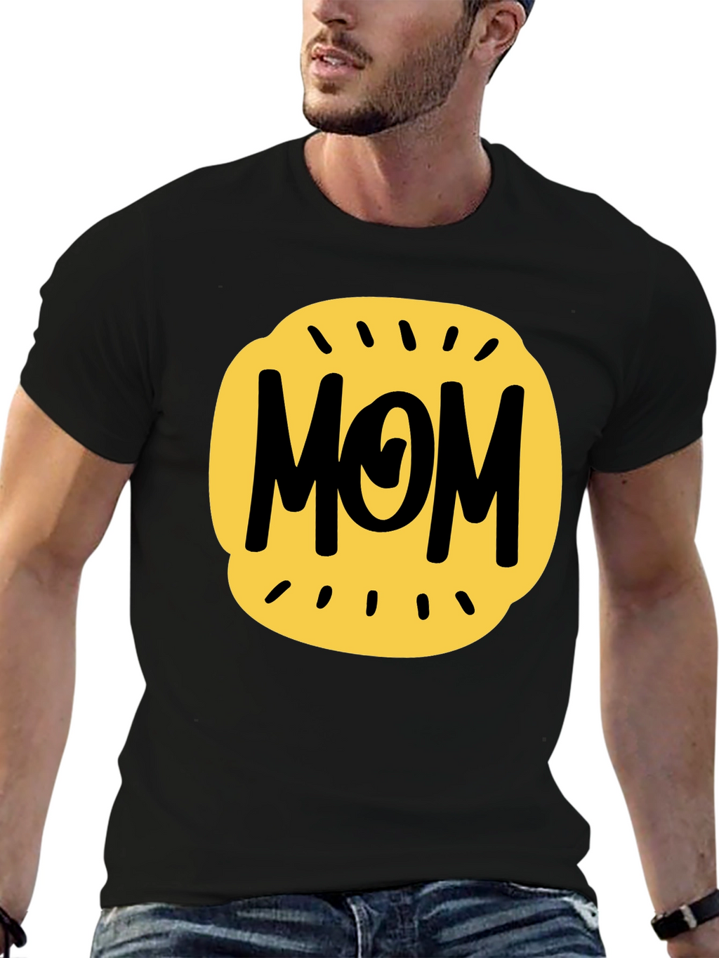 Mom Graphic Tee - Black Cotton Blend