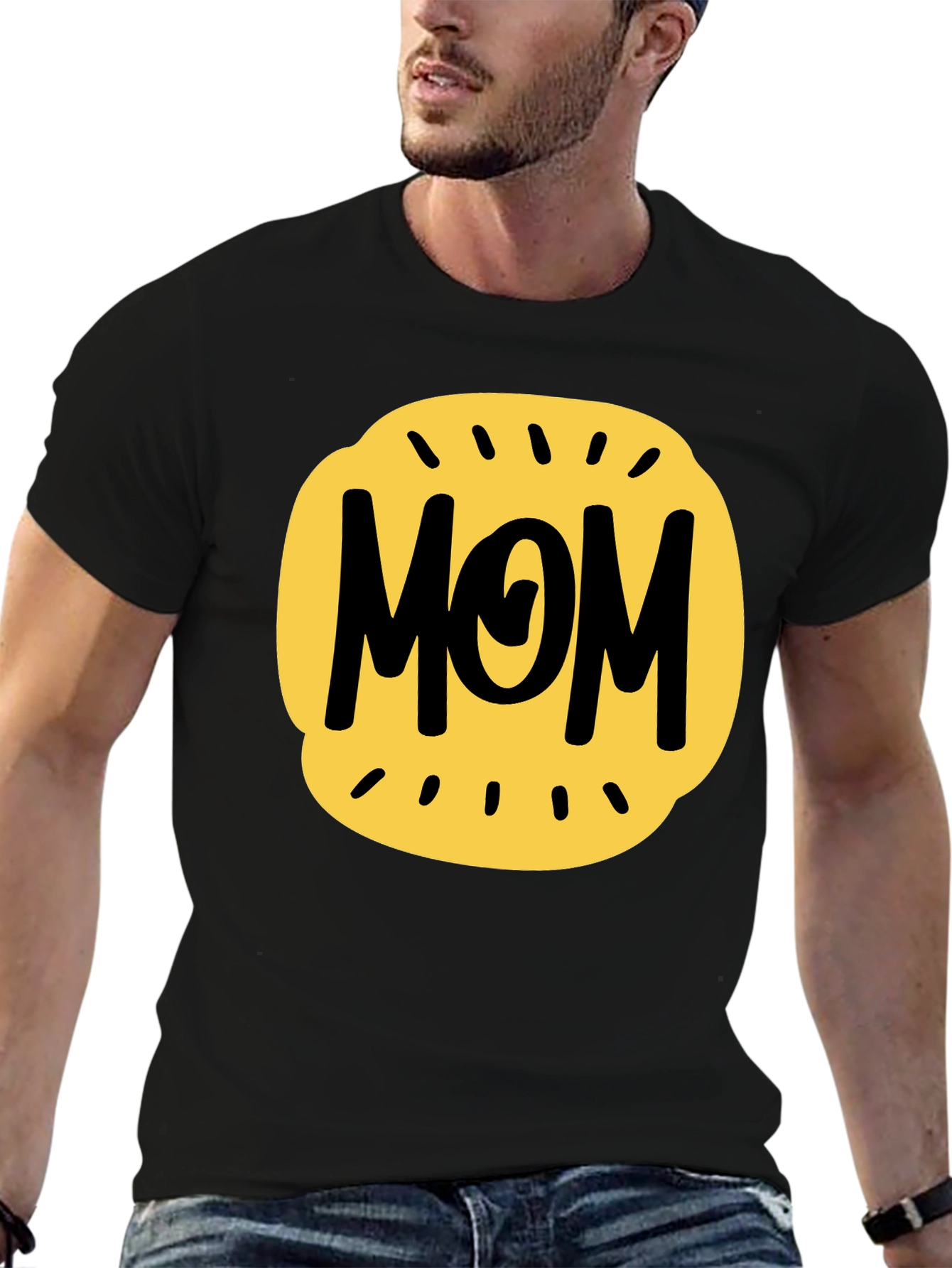 Mom Graphic Tee - Black Cotton Blend