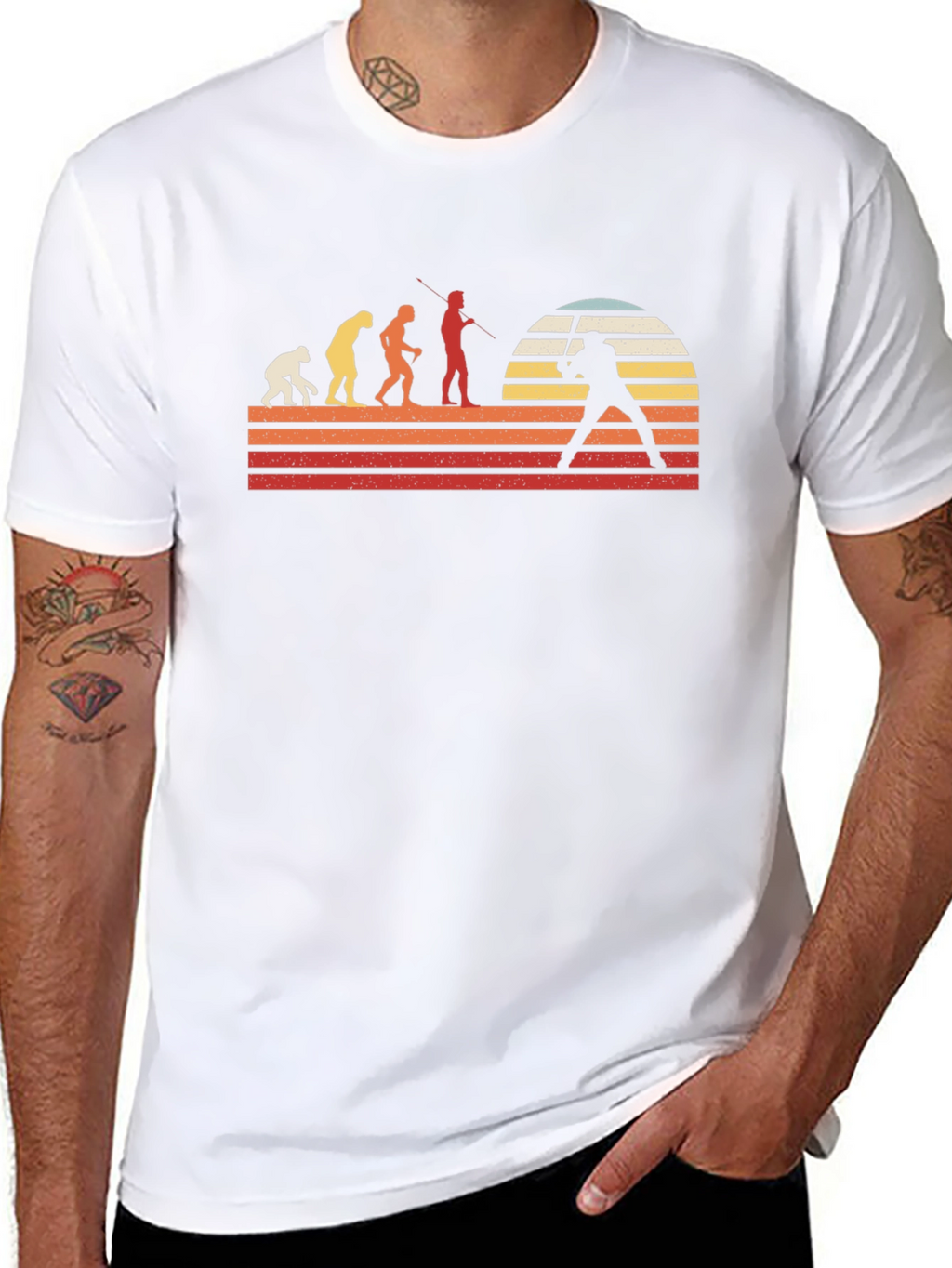 Evolution of Man Baseball Graphic T-Shirt
